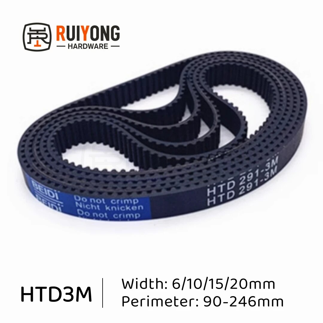 HTD3M Ÿ̹ Ʈ ġ, 3mm ʺ, 6mm, 10mm, 15mm, 20mm ѷ, 90-246mm   ̺ Ʈ, 3D μ ǰ